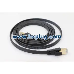 Omni-Fidelity Cat8 Flat Network Lead with S/FTP Shielding for 40GBASE-T High-Density AI Infrastructure