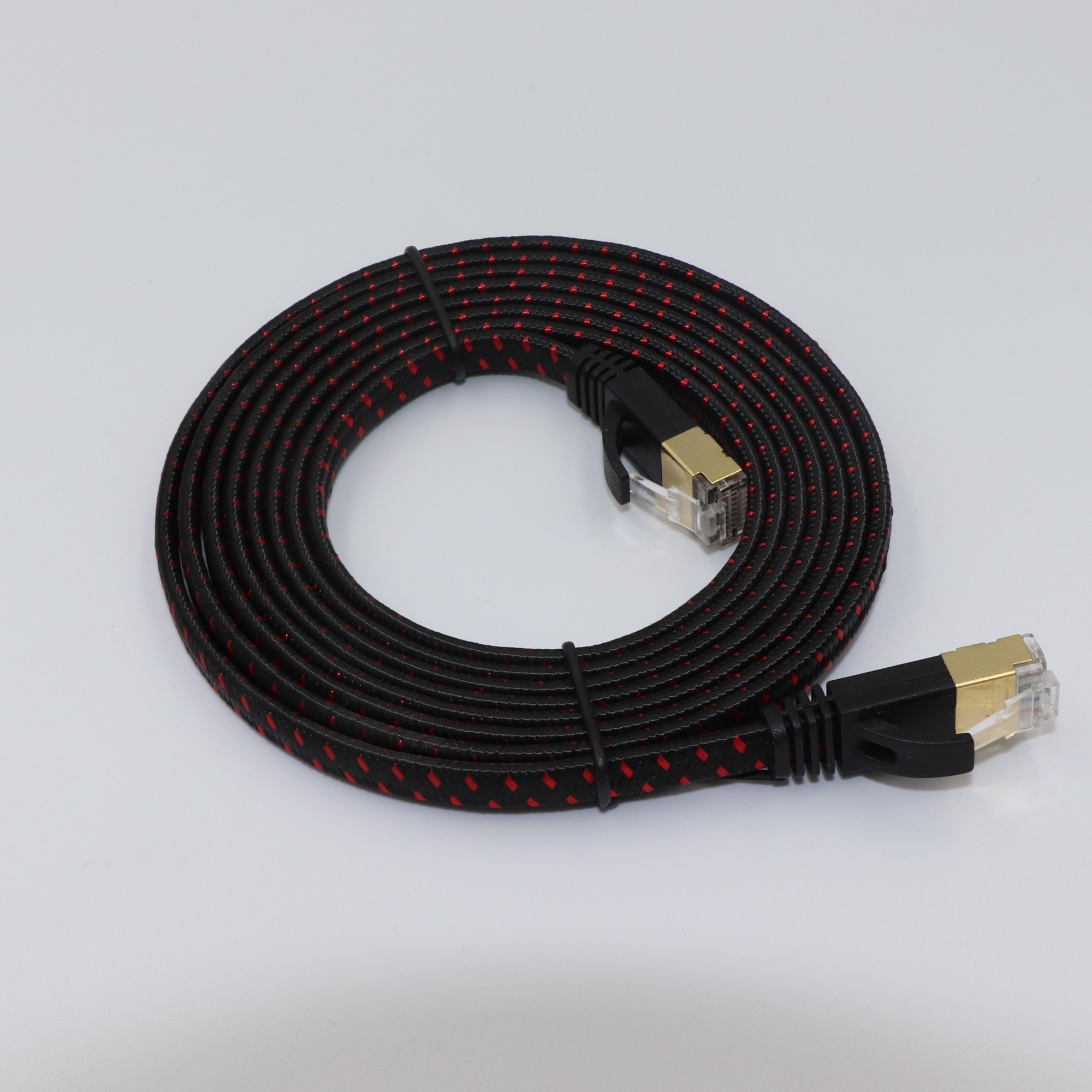 Cat7 Shielded Flat Ethernet Cable - 10Gbps 600MHz S/FTP Ultra-Slim Network Cord with Customizable Molds, Colors, and Lengths Image 9 Oxygen-Free Copper Conductors inside Cat7 Shielded Flat Patch Cord