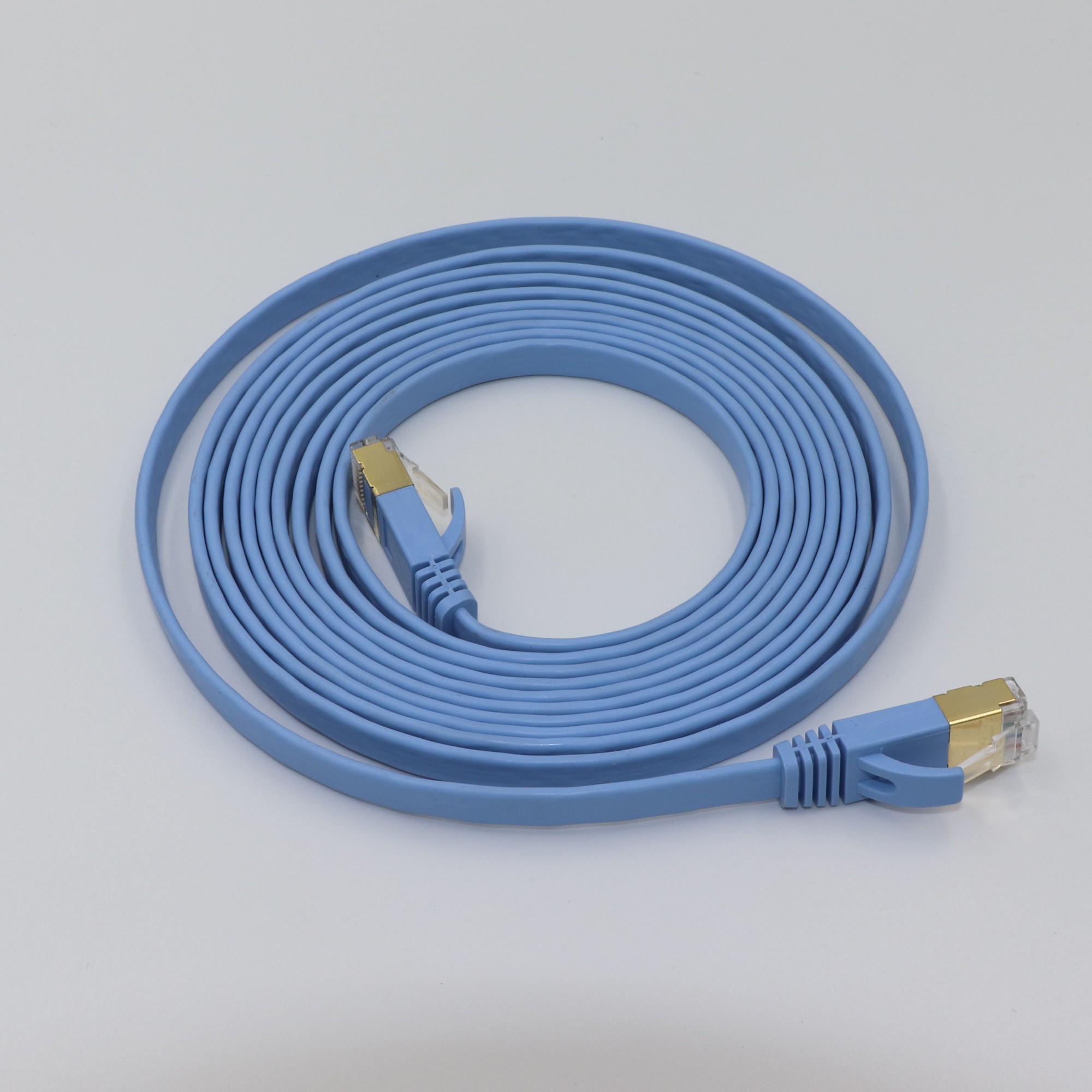 Cat7 Shielded Flat Ethernet Cable - 10Gbps 600MHz S/FTP Ultra-Slim Network Cord with Customizable Molds, Colors, and Lengths Image 8 Custom Length Cat7 Shielded Flat Ethernet Cable for Home Office