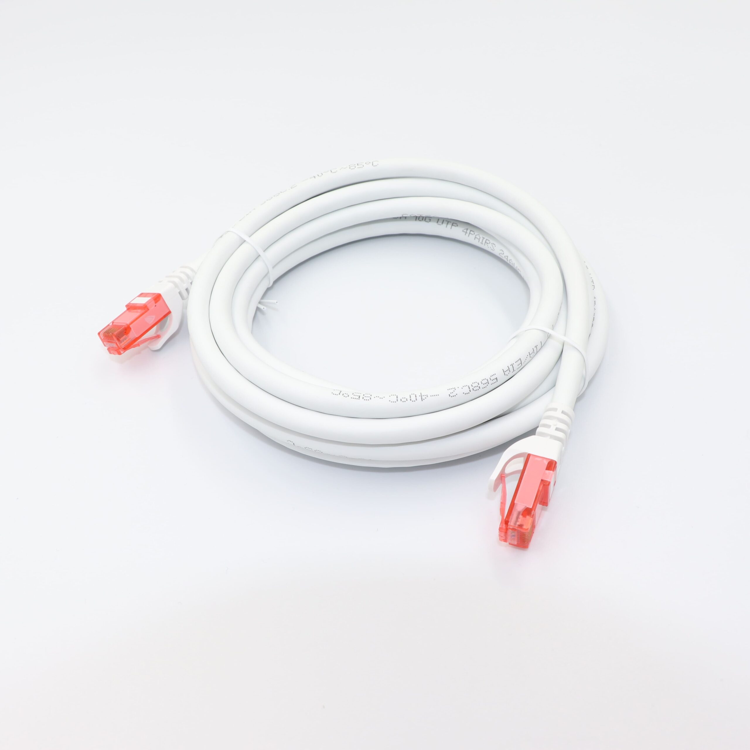 Cat6 UTP Ethernet Patch Cable - 1Gbps 250MHz Unshielded Round Network Cord with Customizable Molds, Colors, and Lengths Image 2 Flexible PVC Jacket of Cat6 UTP Round Ethernet Cable