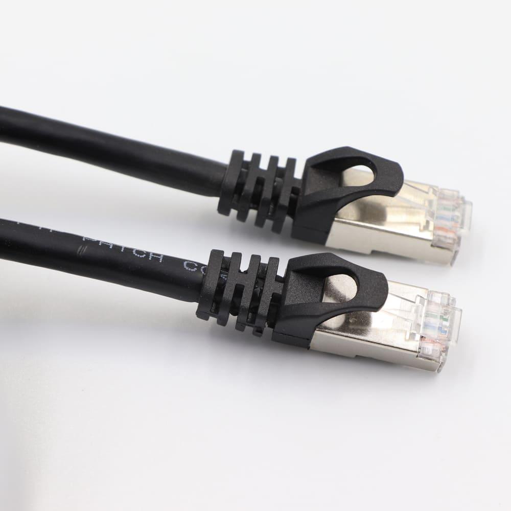 Cat5e Shielded Ethernet Patch Cable - 1Gbps 100MHz FTP Round Network Cord with Customizable Molds, Colors, and Lengths Image 5 50u Gold-Plated RJ45 Connectors on Cat5e Shielded Patch Lead