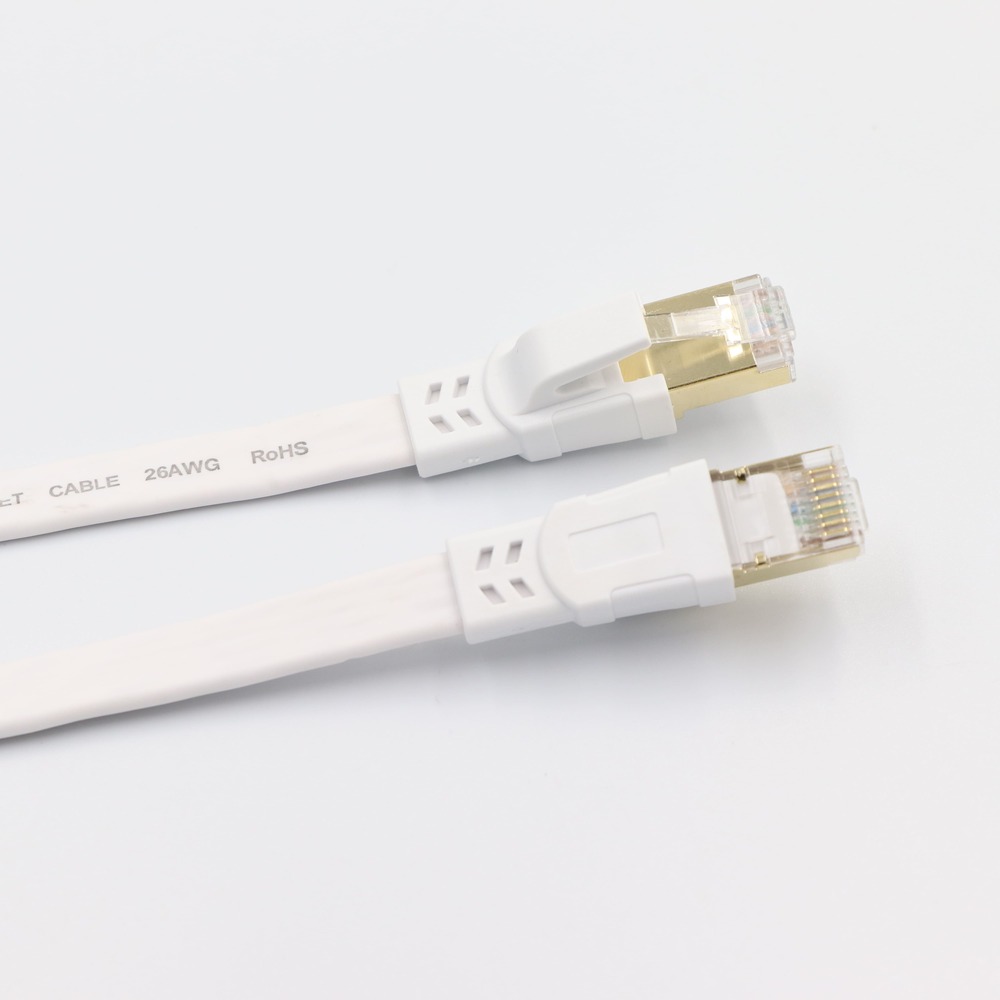 Cat8 Flat Ethernet Patch Cable - Ultra-Slim 40Gbps 2000MHz High-Speed Network Jumper with S/FTP Shielding Image 4 Ultra-Slim Design of Cat8 Flat Ethernet Cable for Easy Cable Management-3