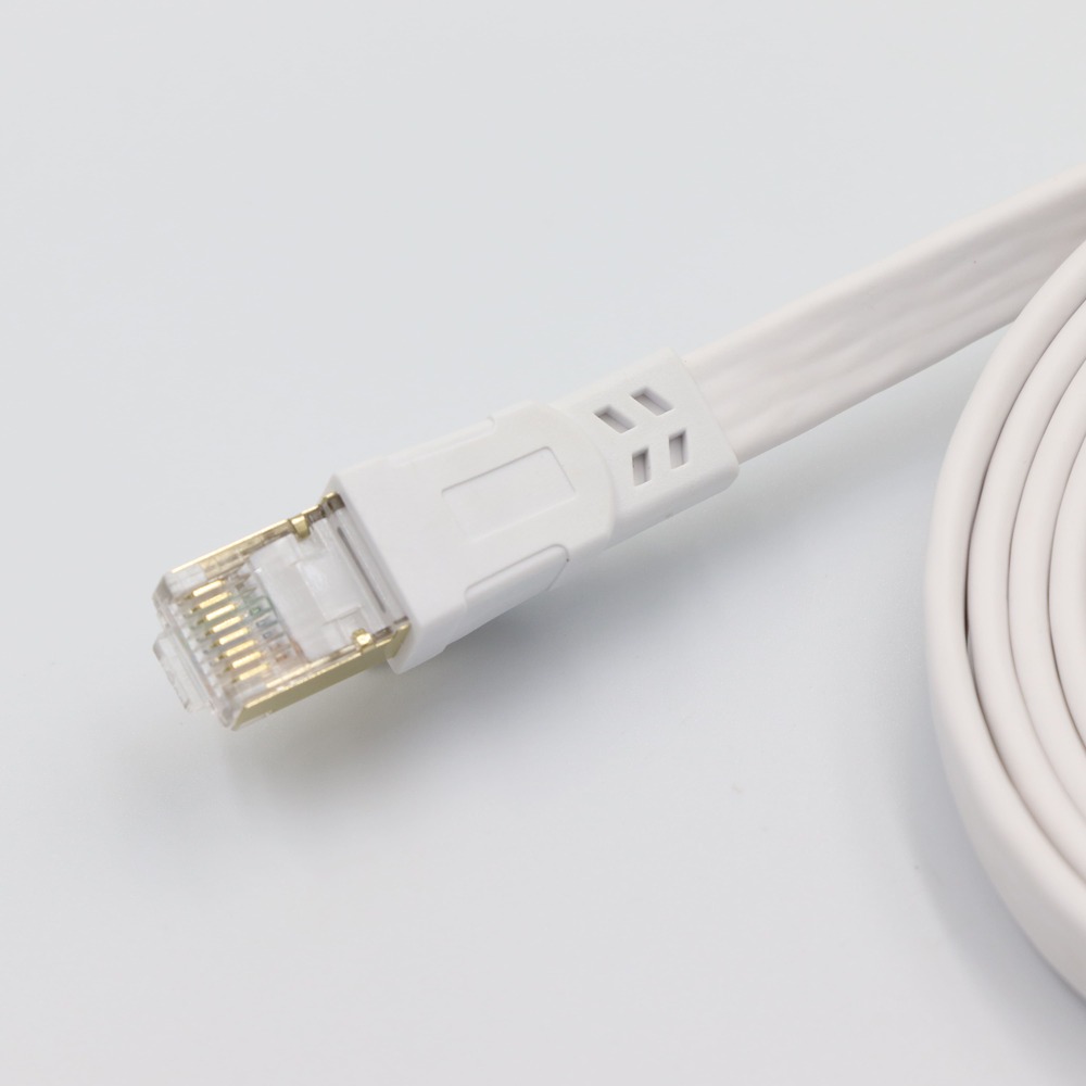 Cat8 Flat Ethernet Patch Cable - Ultra-Slim 40Gbps 2000MHz High-Speed Network Jumper with S/FTP Shielding Image 3 Ultra-Slim Design of Cat8 Flat Ethernet Cable for Easy Cable Management-2
