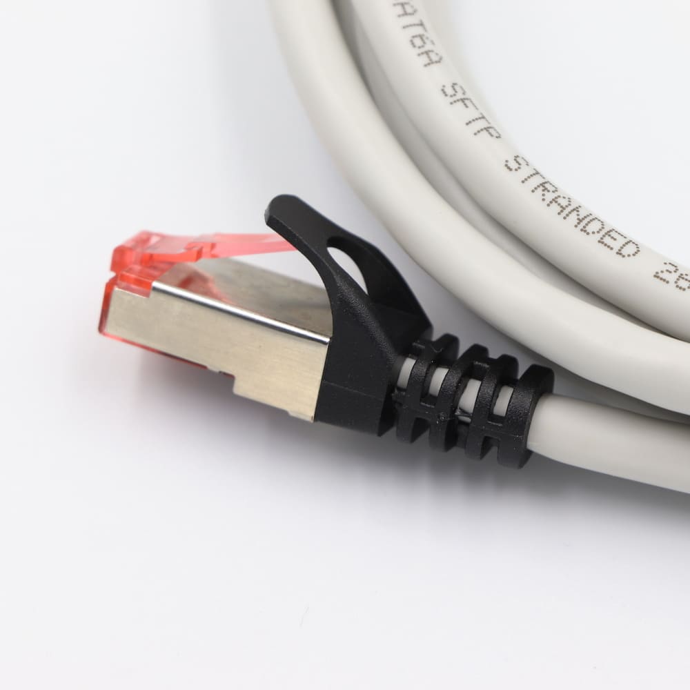 Cat6A Ethernet Patch Cable - 10Gbps 500MHz S/FTP Shielded Round Network Cord with Customizable Molds, Colors, and Lengths Image 5 50u Gold-Plated RJ45 Connectors on Cat6A Patch Cable