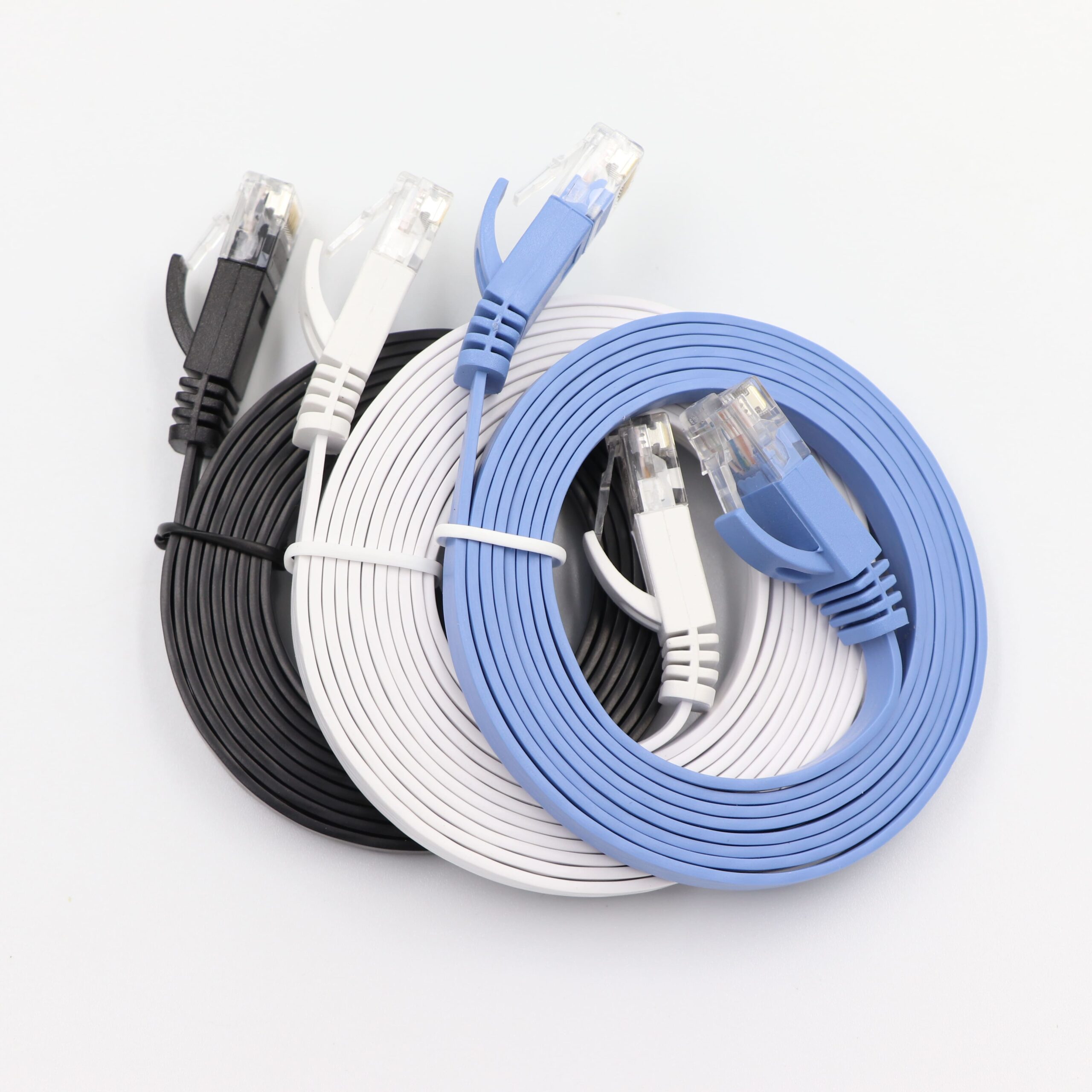 Cat6 Flat Ethernet Cable - 6x1.4mm Ultra-Slim UTP Network Patch Cord with Customizable Molds, Colors, and Lengths Image 6 Custom Length Cat6 Flat Ethernet Cable for Home Office Wiring