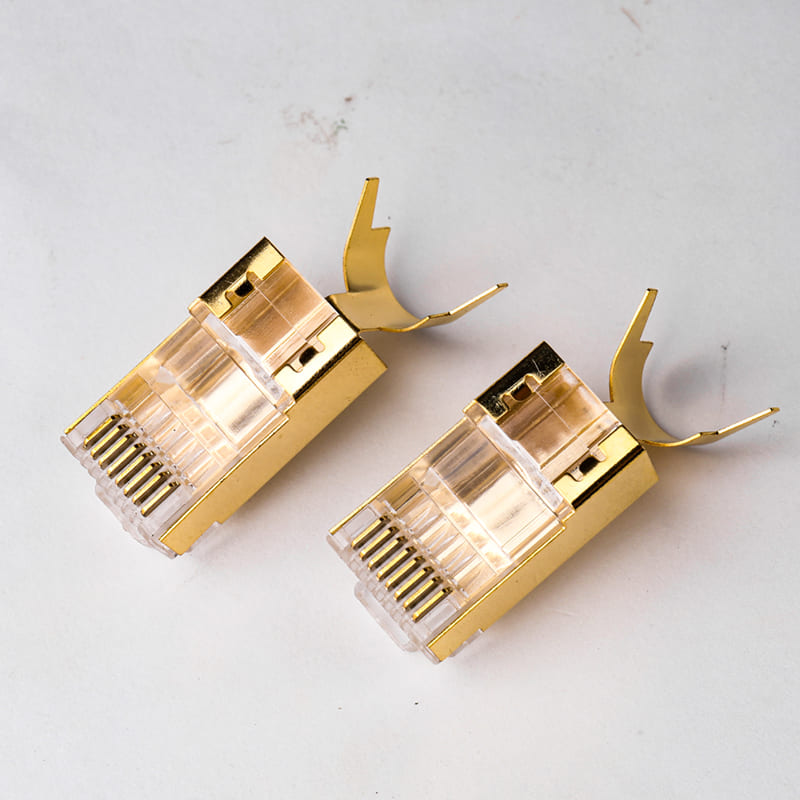 Cat7 Shielded RJ45 Connector 1.5mm - Premium Two-Piece Gold-Plated Copper Shell 8P8C Modular Plug Image 2 1.5mm Ultra-Large Entry Hole for Thick 22AWG Cat7 Shielded Cables