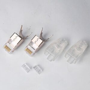 Cat7 Shielded RJ45 Connector 1.5mm with Full-Wrap Gold-Plated Copper Shell