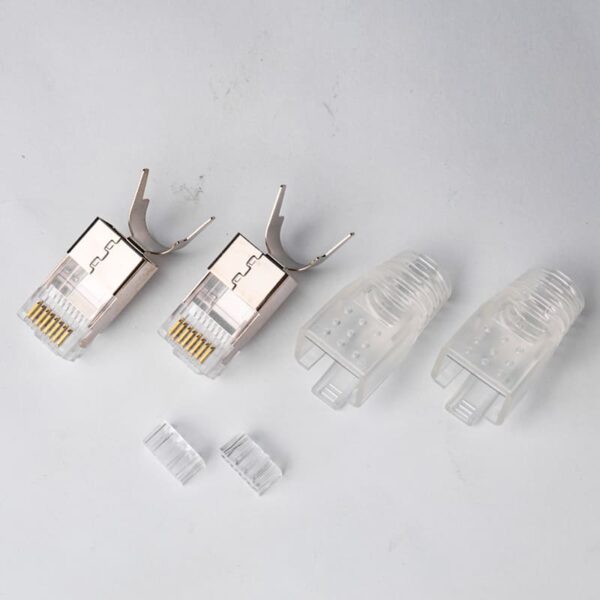 Cat7 Shielded RJ45 Connector 1.5mm with Full-Wrap Gold-Plated Copper Shell