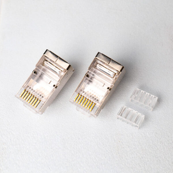 Cat6 Shielded RJ45 Connector with 1.1mm Large Wire Holes and Metal Shell