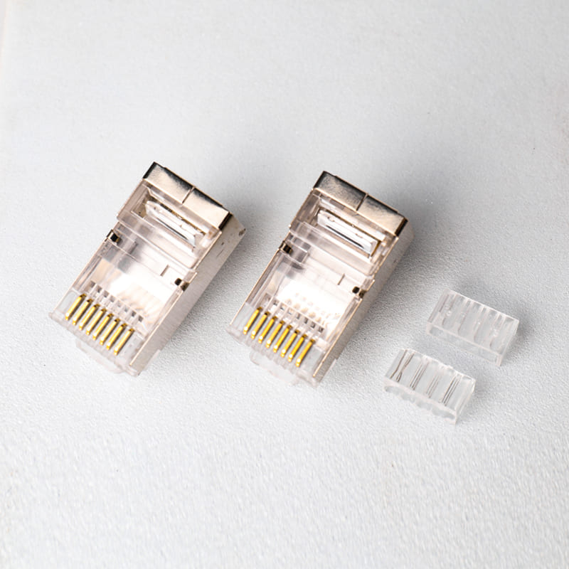Cat6 Shielded RJ45 Connector with 1.1mm Large Wire Holes and Metal Shell