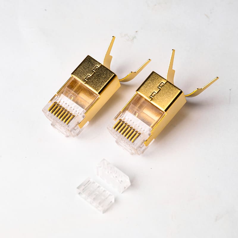Cat7 Shielded RJ45 Connector 1.5mm - Premium Full-Wrap Gold-Plated Copper Shell Two-Piece Modular Plug with Matching Boot Compatibility Image 3 1.5mm Ultra-Large Wire Entry of Cat7 Shielded RJ45 Connector 1.5mm