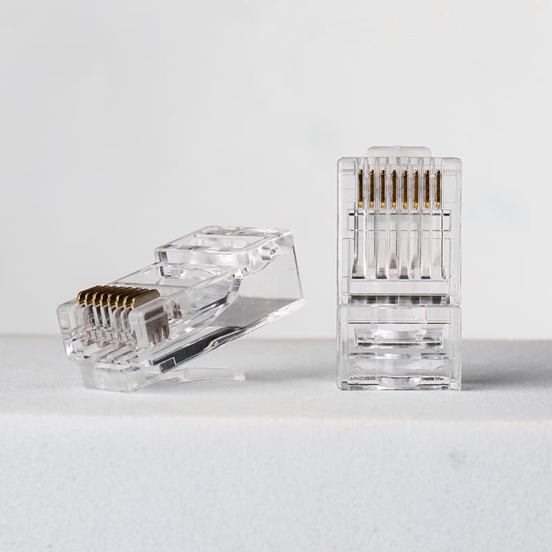 Cat6 Unshielded Pass-Through RJ45 Connector Staggered 8P8C UTP Modular Plug