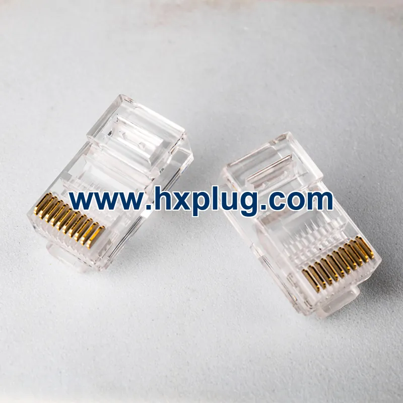 Industrial RJ50 10P10C Unshielded Modular Plug with 50u Gold-Plated Contacts